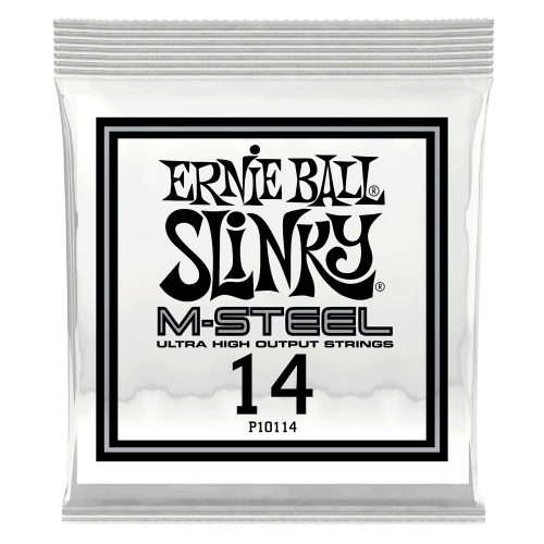 Ernie Ball .014 M-Steel Plain — elektriskās ģitāras atsevišķa stīga Ernie Ball .014 M-Steel Plain — elektriskās ģitāras atsevišķa stīga