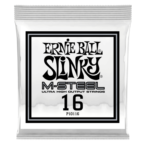 Ernie Ball .016 M-Steel Plain — elektriskās ģitāras atsevišķa stīga Ernie Ball .016 M-Steel Plain — elektriskās ģitāras atsevišķa stīga