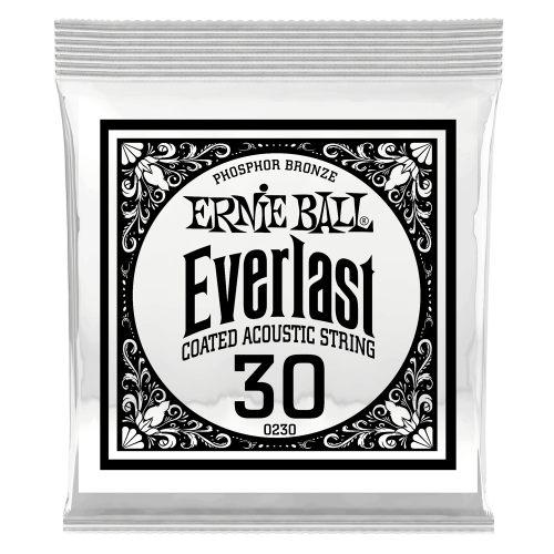 Ernie Ball .030 Everlast Coated Phosphor Bronze — akustiskās ģitāras atsevišķa stīga Ernie Ball .030 Everlast Coated Phosphor Bronze — akustiskās ģitāras atsevišķa stīga