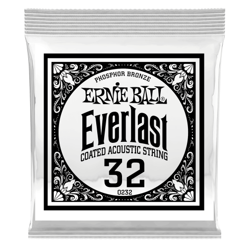 Ernie Ball .032 Everlast Coated Phosphor Bronze — akustiskās ģitāras atsevišķa stīga Ernie Ball .032 Everlast Coated Phosphor Bronze — akustiskās ģitāras atsevišķa stīga