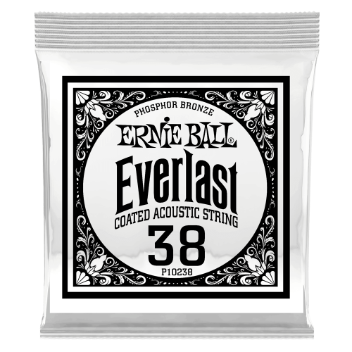 Ernie Ball .038 Everlast Coated Phosphor Bronze — akustiskās ģitāras atsevišķa stīga Ernie Ball .038 Everlast Coated Phosphor Bronze — akustiskās ģitāras atsevišķa stīga