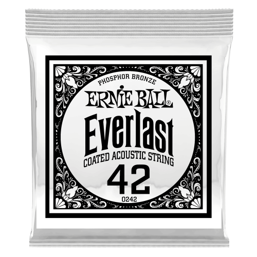 Ernie Ball .042 Everlast Coated Phosphor Bronze — akustiskās ģitāras atsevišķa stīga Ernie Ball .042 Everlast Coated Phosphor Bronze — akustiskās ģitāras atsevišķa stīga