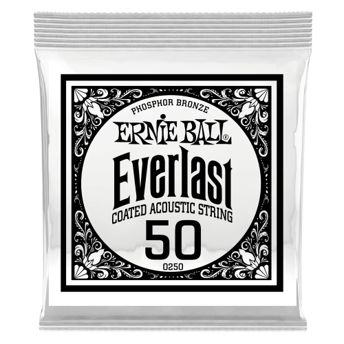 Ernie Ball .050 Everlast Coated Phosphor Bronze — akustiskās ģitāras atsevišķa stīga Ernie Ball .050 Everlast Coated Phosphor Bronze — akustiskās ģitāras atsevišķa stīga