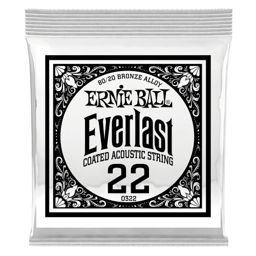 Ernie Ball .022 Everlast Coated 80/20 Bronze — akustiskās ģitāras atsevišķa stīga Ernie Ball .022 Everlast Coated 80/20 Bronze — akustiskās ģitāras atsevišķa stīga