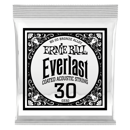 Ernie Ball .030 Everlast Coated 80/20 Bronze — akustiskās ģitāras atsevišķa stīga Ernie Ball .030 Everlast Coated 80/20 Bronze — akustiskās ģitāras atsevišķa stīga