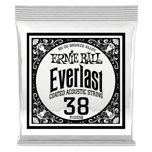Ernie Ball .038 Everlast Coated 80/20 Bronze — akustiskās ģitāras atsevišķa stīga Ernie Ball .038 Everlast Coated 80/20 Bronze — akustiskās ģitāras atsevišķa stīga