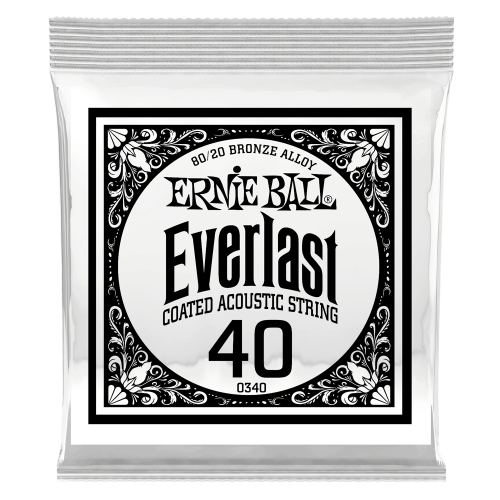 Ernie Ball .040 Everlast Coated 80/20 Bronze — akustiskās ģitāras atsevišķa stīga Ernie Ball .040 Everlast Coated 80/20 Bronze — akustiskās ģitāras atsevišķa stīga