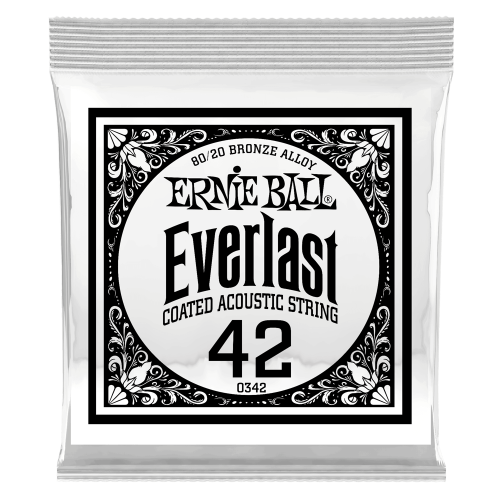 Ernie Ball .042 Everlast Coated 80/20 Bronze — akustiskās ģitāras atsevišķa stīga Ernie Ball .042 Everlast Coated 80/20 Bronze — akustiskās ģitāras atsevišķa stīga
