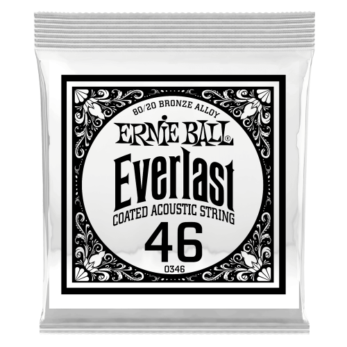 Ernie Ball .046 Everlast Coated 80/20 Bronze — akustiskās ģitāras atsevišķa stīga Ernie Ball .046 Everlast Coated 80/20 Bronze — akustiskās ģitāras atsevišķa stīga