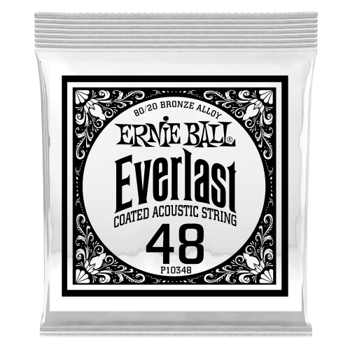 Ernie Ball .048 Everlast Coated 80/20 Bronze — akustiskās ģitāras atsevišķa stīga Ernie Ball .048 Everlast Coated 80/20 Bronze — akustiskās ģitāras atsevišķa stīga
