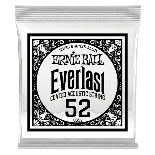 Ernie Ball .052 Everlast Coated 80/20 Bronze — akustiskās ģitāras atsevišķa stīga Ernie Ball .052 Everlast Coated 80/20 Bronze — akustiskās ģitāras atsevišķa stīga