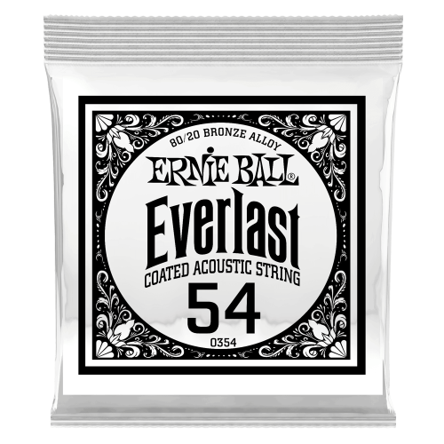 Ernie Ball .054 Everlast Coated 80/20 Bronze — akustiskās ģitāras atsevišķa stīga Ernie Ball .054 Everlast Coated 80/20 Bronze — akustiskās ģitāras atsevišķa stīga