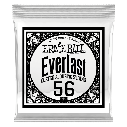 Ernie Ball .056 Everlast Coated 80/20 Bronze — akustiskās ģitāras atsevišķa stīga Ernie Ball .056 Everlast Coated 80/20 Bronze — akustiskās ģitāras atsevišķa stīga