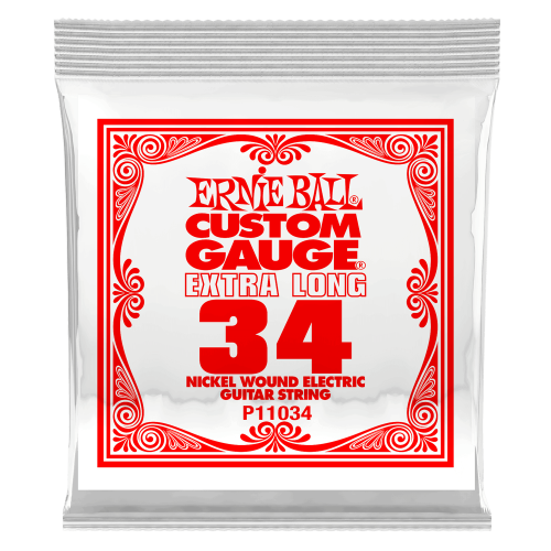 Ernie Ball .034 Extra Long Nickel Wound — elektriskās ģitāras atsevišķa stīga