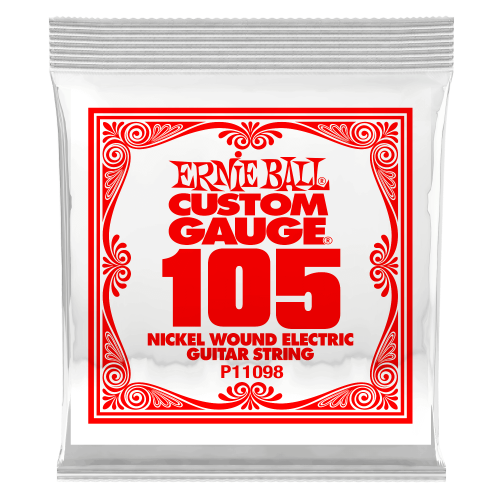 Ernie Ball .105 Extra Long Nickel Wound Electric 3 paku iepakojums — elektriskās ģitāras atsevišķa stīga
