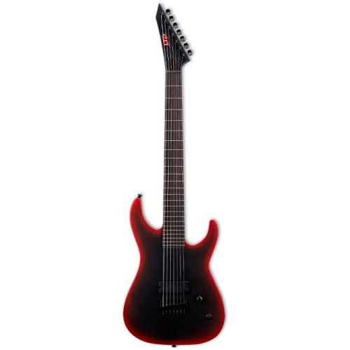 ESP LTD M-7HT Baritone Black Metal II Black Red Burst Satin 7 stīgu elektriskā ģitāra ESP LTD M-7HT Baritone Black Metal II Black Red Burst Satin 7 stīgu elektriskā ģitāra