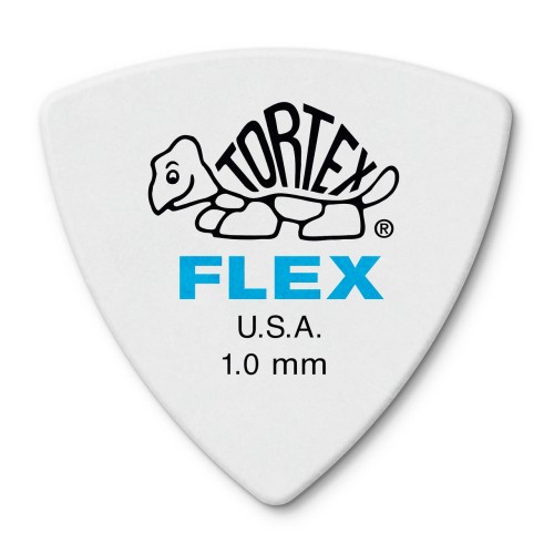 Jim Dunlop 456P100 Tortex Flex Triangle White Guitar Picks 1.0Mm (6-Pack) — mediatoru komplekts