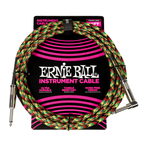 Ernie Ball Braided Instrument Cable Straight/Angle 10ft - Good Vibrations — instrumentu vads