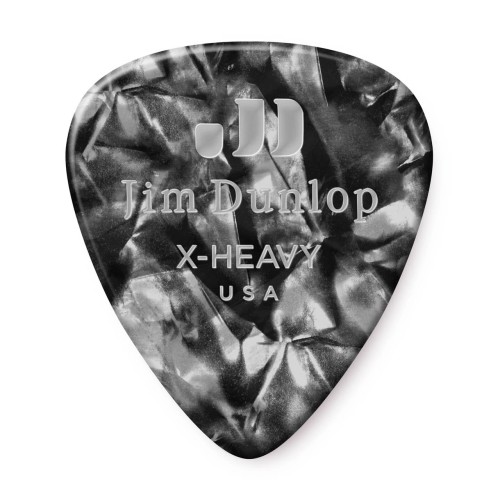 Jim Dunlop 483P02XH Black Pearloid Celluloid Extra Heavy Guitar Picks (12-Bag) — mediatoru komplekts Jim Dunlop 483P02XH Black Pearloid Celluloid Extra Heavy Guitar Picks (12-Bag) — mediatoru komplekts