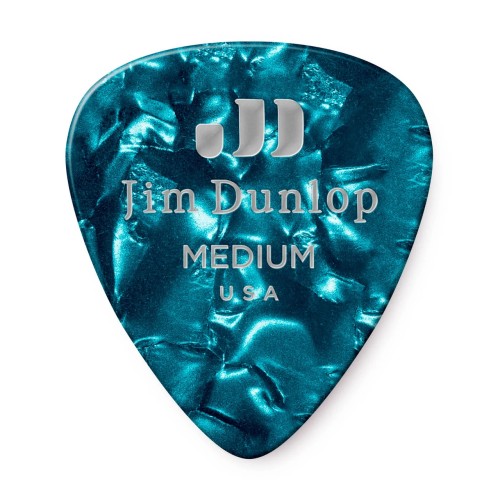 Jim Dunlop 483P11MD Turquoise Pearloid Celluloid Medium Guitar Picks (12-Bag) — mediatoru komplekts Jim Dunlop 483P11MD Turquoise Pearloid Celluloid Medium Guitar Picks (12-Bag) — mediatoru komplekts