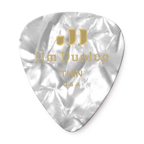 Jim Dunlop 483P04TH White Pearloid Celluloid Thin Guitar Picks (12-Bag) — mediatoru komplekts Jim Dunlop 483P04TH White Pearloid Celluloid Thin Guitar Picks (12-Bag) — mediatoru komplekts