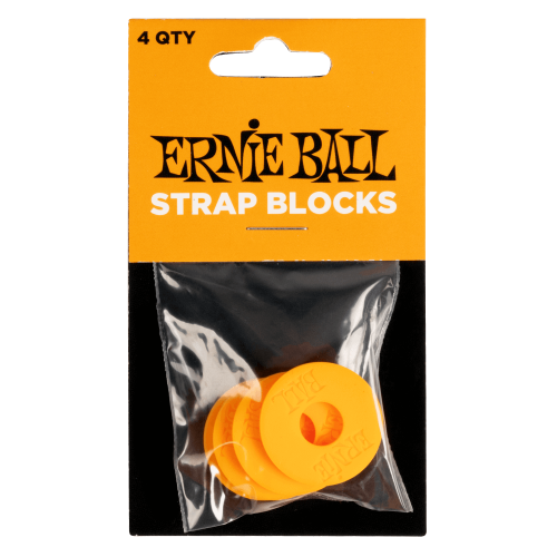 Ernie Ball Strap Blocks - Orange - 4 paku iepakojums — siksnas fiksatori Ernie Ball Strap Blocks - Orange - 4 paku iepakojums — siksnas fiksatori