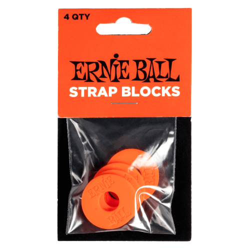 Ernie Ball Strap Blocks - Red - 4 paku iepakojums — siksnas fiksatori Ernie Ball Strap Blocks - Red - 4 paku iepakojums — siksnas fiksatori