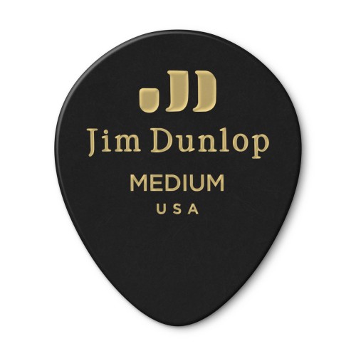 Jim Dunlop 485P03MD Black Teardrop Celluloid Medium Guitar Picks (12-Bag) — mediatoru komplekts