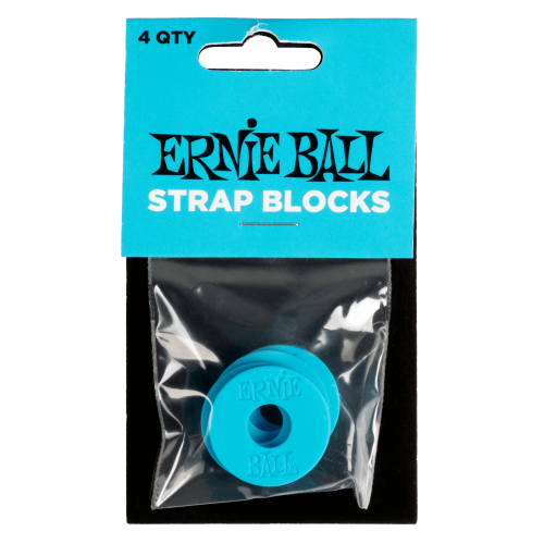 Ernie Ball Strap Blocks - Blue - 4 paku iepakojums — siksnas fiksatori Ernie Ball Strap Blocks - Blue - 4 paku iepakojums — siksnas fiksatori