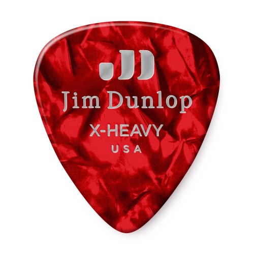 Jim Dunlop 483P09XH Red Pearloid Celluloid Extra Heavy Guitar Picks (12-Bag) — mediatoru komplekts Jim Dunlop 483P09XH Red Pearloid Celluloid Extra Heavy Guitar Picks (12-Bag) — mediatoru komplekts