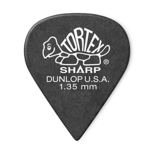 Jim Dunlop 412P135 Tortex Sharp Black Guitar Picks 1.35Mm (12-Pack) — mediatoru komplekts