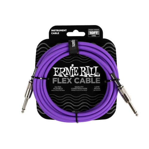 Ernie Ball Flex Instrument Cable Straight/Straight 10ft - Purple — instrumentu vads Ernie Ball Flex Instrument Cable Straight/Straight 10ft - Purple — instrumentu vads