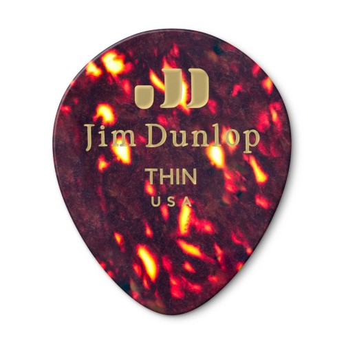Jim Dunlop 485P05TH Shell Teardrop Celluloid Thin Guitar Picks (12-Bag) — mediatoru komplekts