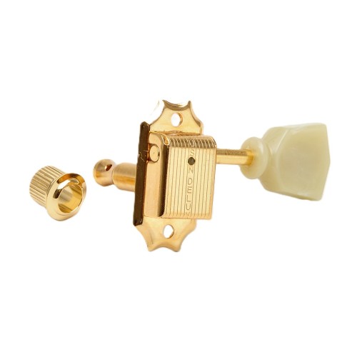 Kluson Traditional Single Line Tulip 3+3 Gold stīgu spriegotāji Kluson Traditional Single Line Tulip 3+3 Gold stīgu spriegotāji
