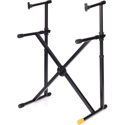 Hercules KS210B — divu līmeņu dubultā X taustiņinstrumentu statīvs Hercules KS210B — divu līmeņu dubultā X taustiņinstrumentu statīvs