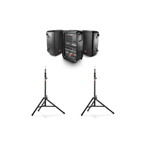 JBL EON208P ar statīviem — komplekts