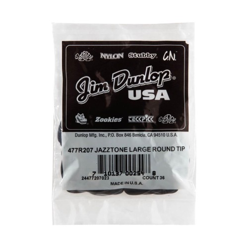 Jim Dunlop 477R207 JD JAZZTONES LARGE ROUND TIP GUITAR PICKS (36-PACK) (2.08 mm) — mediatoru komplekts Jim Dunlop 477R207 JD JAZZTONES LARGE ROUND TIP GUITAR PICKS (36-PACK) (2.08 mm) — mediatoru komplekts