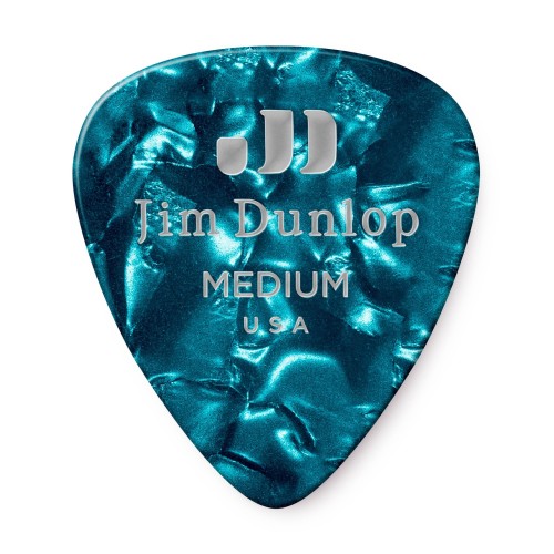 Jim Dunlop 483R11MD Turquoise Pearloid Celluloid Medium Guitar Picks (72-Bag) — mediatoru komplekts Jim Dunlop 483R11MD Turquoise Pearloid Celluloid Medium Guitar Picks (72-Bag) — mediatoru komplekts