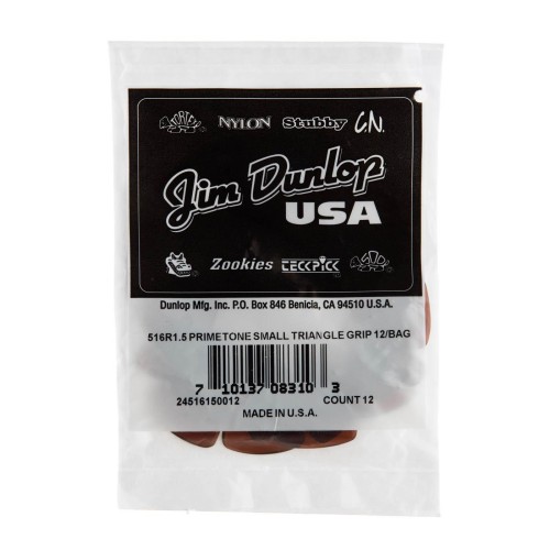Jim Dunlop 516R150 Primetone Small Tri Guitar Picks 1.5Mm (12-Bag) — mediatoru komplekts Jim Dunlop 516R150 Primetone Small Tri Guitar Picks 1.5Mm (12-Bag) — mediatoru komplekts