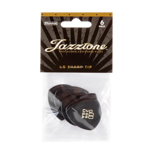 Jim Dunlop 477P208 JD JAZZTONES LARGE POINT TIP GUITAR PICKS (6-PACK) (2.08 mm) — mediatoru komplekts Jim Dunlop 477P208 JD JAZZTONES LARGE POINT TIP GUITAR PICKS (6-PACK) (2.08 mm) — mediatoru komplekts