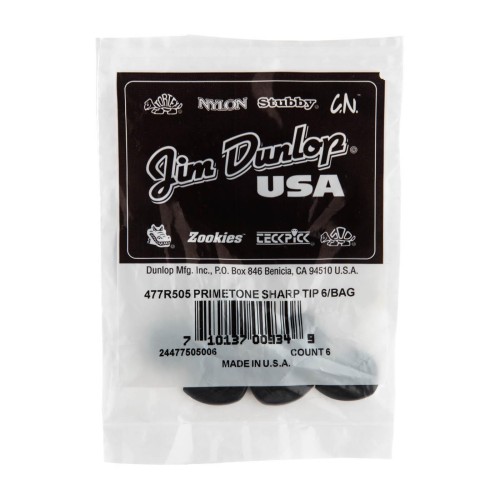 Jim Dunlop 477R505 Primetone Sharp Tip Guitar Picks 5.0Mm (6-Pack) — mediatoru komplekts Jim Dunlop 477R505 Primetone Sharp Tip Guitar Picks 5.0Mm (6-Pack) — mediatoru komplekts