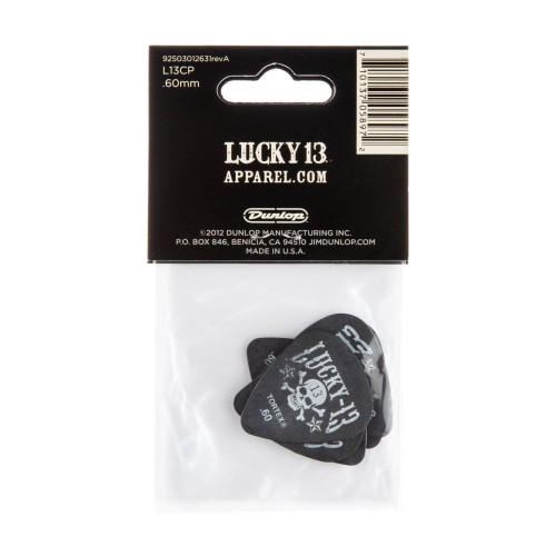 Jim Dunlop L13CP060 Lucky 13 Assorted Guitar Picks .60Mm (6-Pack) — mediatoru komplekts Jim Dunlop L13CP060 Lucky 13 Assorted Guitar Picks .60Mm (6-Pack) — mediatoru komplekts