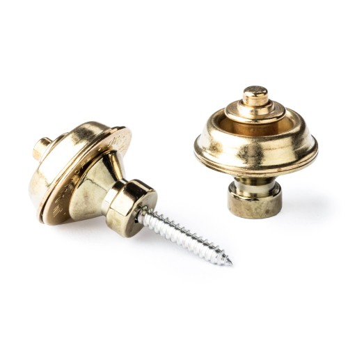 Jim Dunlop SLS1502BR Straplok Traditional Brass Finish Strap Retainer Set — siksnas fiksators