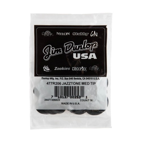Jim Dunlop 477R206 JD JAZZTONES MEDIUM TIP GUITAR PICKS (36-PACK) (2.08 mm) — mediatoru komplekts Jim Dunlop 477R206 JD JAZZTONES MEDIUM TIP GUITAR PICKS (36-PACK) (2.08 mm) — mediatoru komplekts