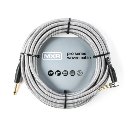 MXR DCIW24R Instrument Cable Woven Silver Rt 24Ft — instrumentu vads MXR DCIW24R Instrument Cable Woven Silver Rt 24Ft — instrumentu vads