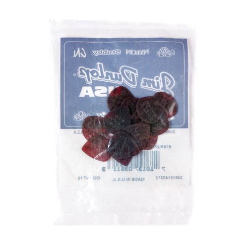 Jim Dunlop 518RJPRD JOHN PETRUCCI SIGNATURE PRIMETONE BLACK GUITAR PICKS (12-BAG) (1.38 mm) — mediatoru komplekts