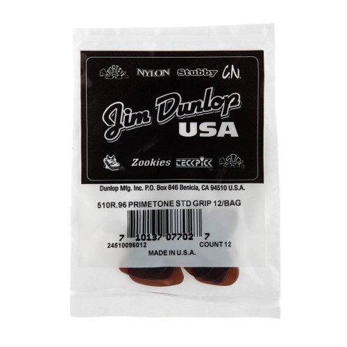 Jim Dunlop 510R096 Primetone Standard Grip Guitar Picks .96Mm (12-Bag) — mediatoru komplekts Jim Dunlop 510R096 Primetone Standard Grip Guitar Picks .96Mm (12-Bag) — mediatoru komplekts