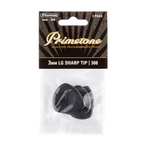 Jim Dunlop 477P308 Primetone Large Sharp Tip Guitar Picks 3.0Mm (3-Pack) — mediatoru komplekts
