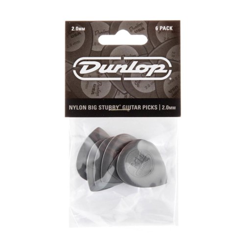Jim Dunlop 445P200 Big Stubby Nylon Guitar Picks 2.0Mm (6 Pcs) — mediatoru komplekts Jim Dunlop 445P200 Big Stubby Nylon Guitar Picks 2.0Mm (6 Pcs) — mediatoru komplekts