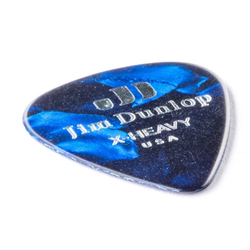 Jim Dunlop 483R10XH Blue Pearloid Celluloid Extra Heavy Guitar Picks (72-Bag) — mediatoru komplekts